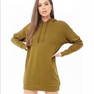 Olive hoodie dress